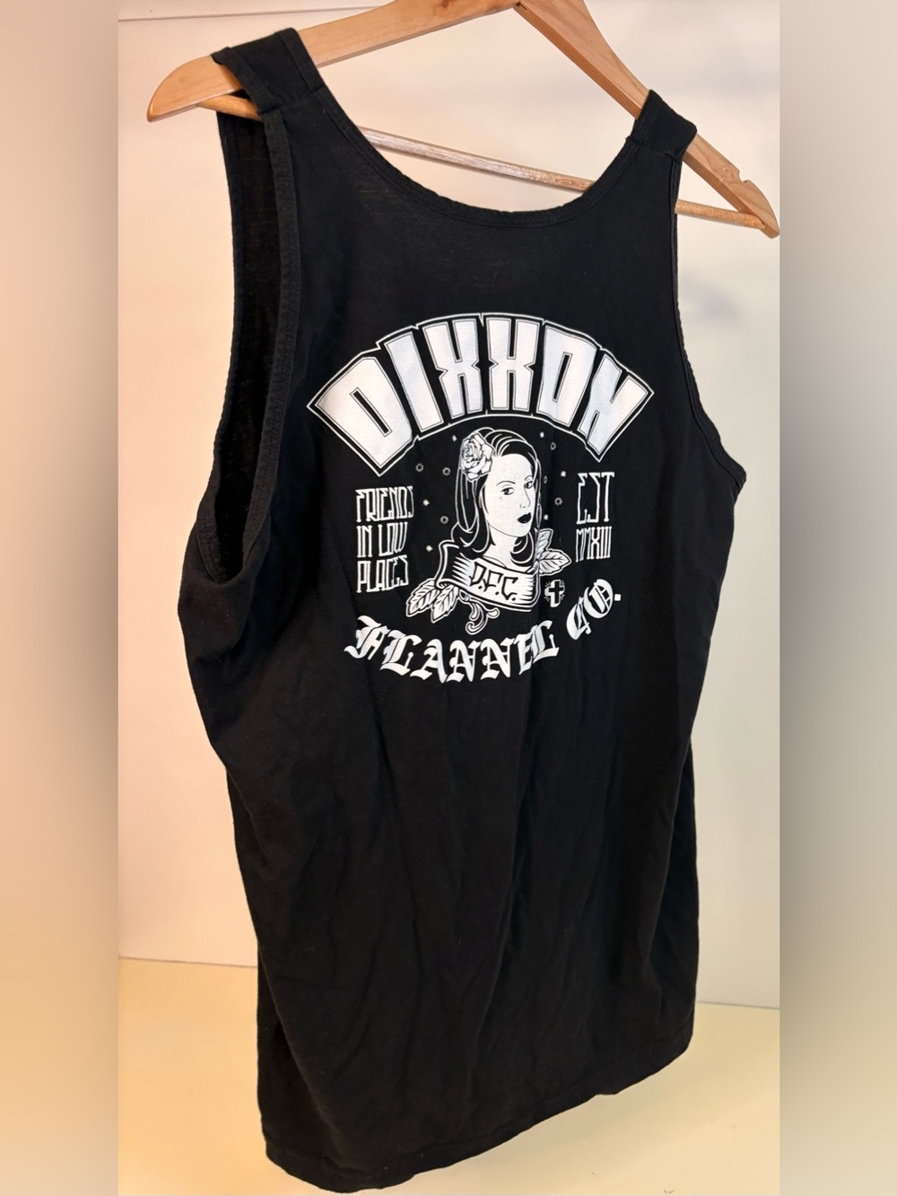 DIXXON Black Graphic Tee with White Print